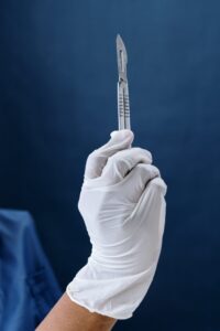 Sharps are not just needles, scalpels go into sharps containers