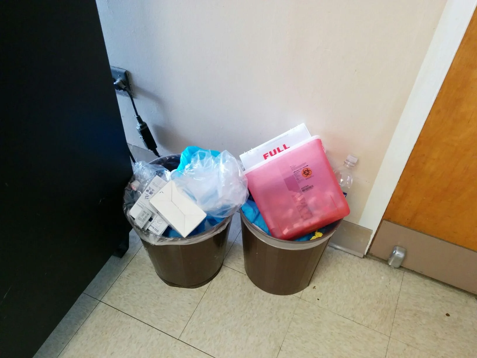 Improper Storage Of Medical Waste And Sharps Needle Containers
