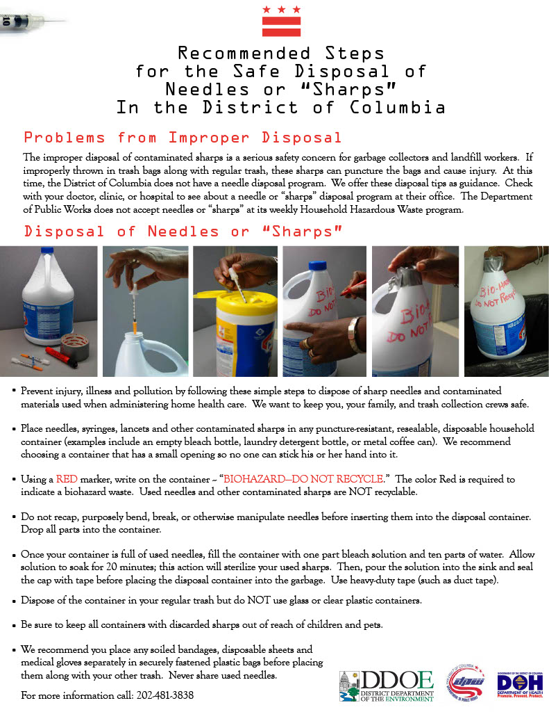 Household Safe Needle Disposal Washington D.C.