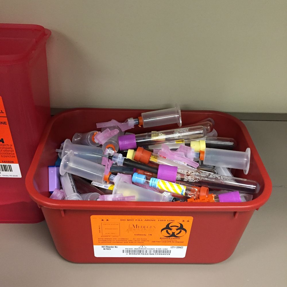 Sharps Overflowing In Sharps Container