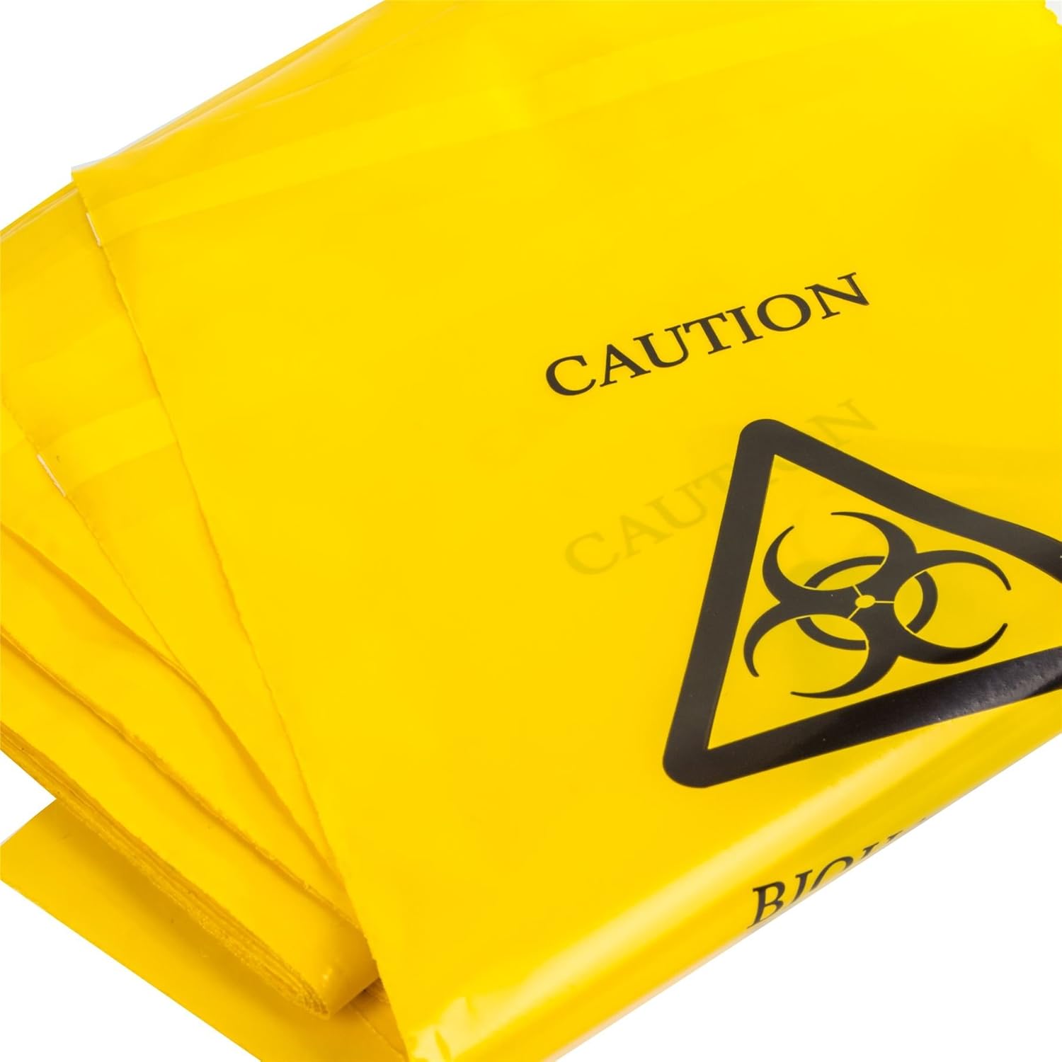 Yellow Biohazard Bags Used For Medical Waste Disposal