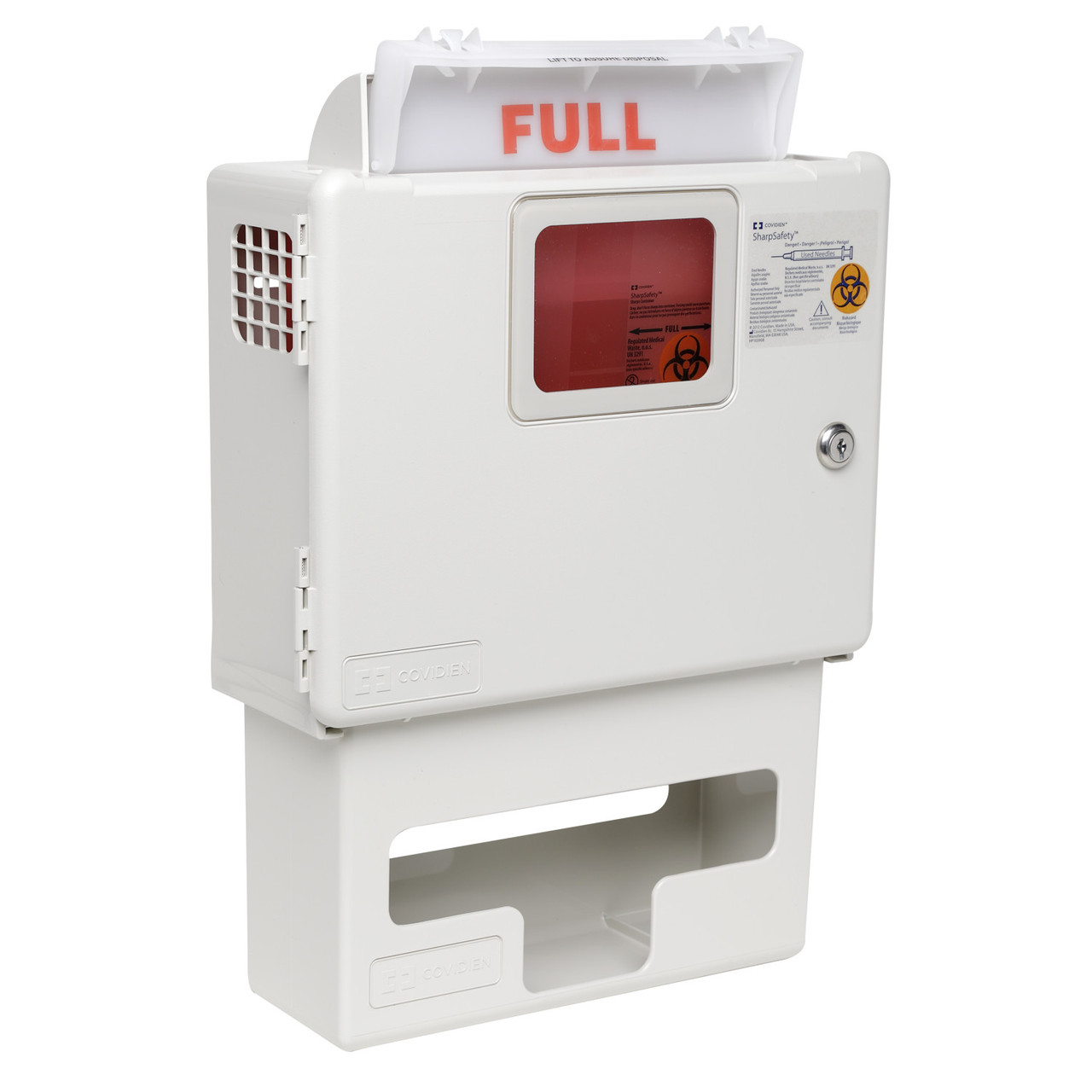 Wall Mount Sharps Container With Medical Glove Box