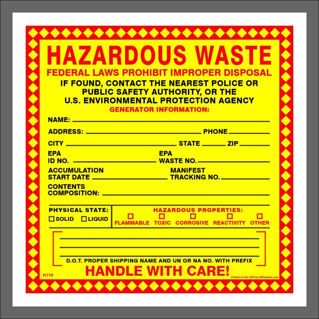 What Is A Hazardous Waste Label