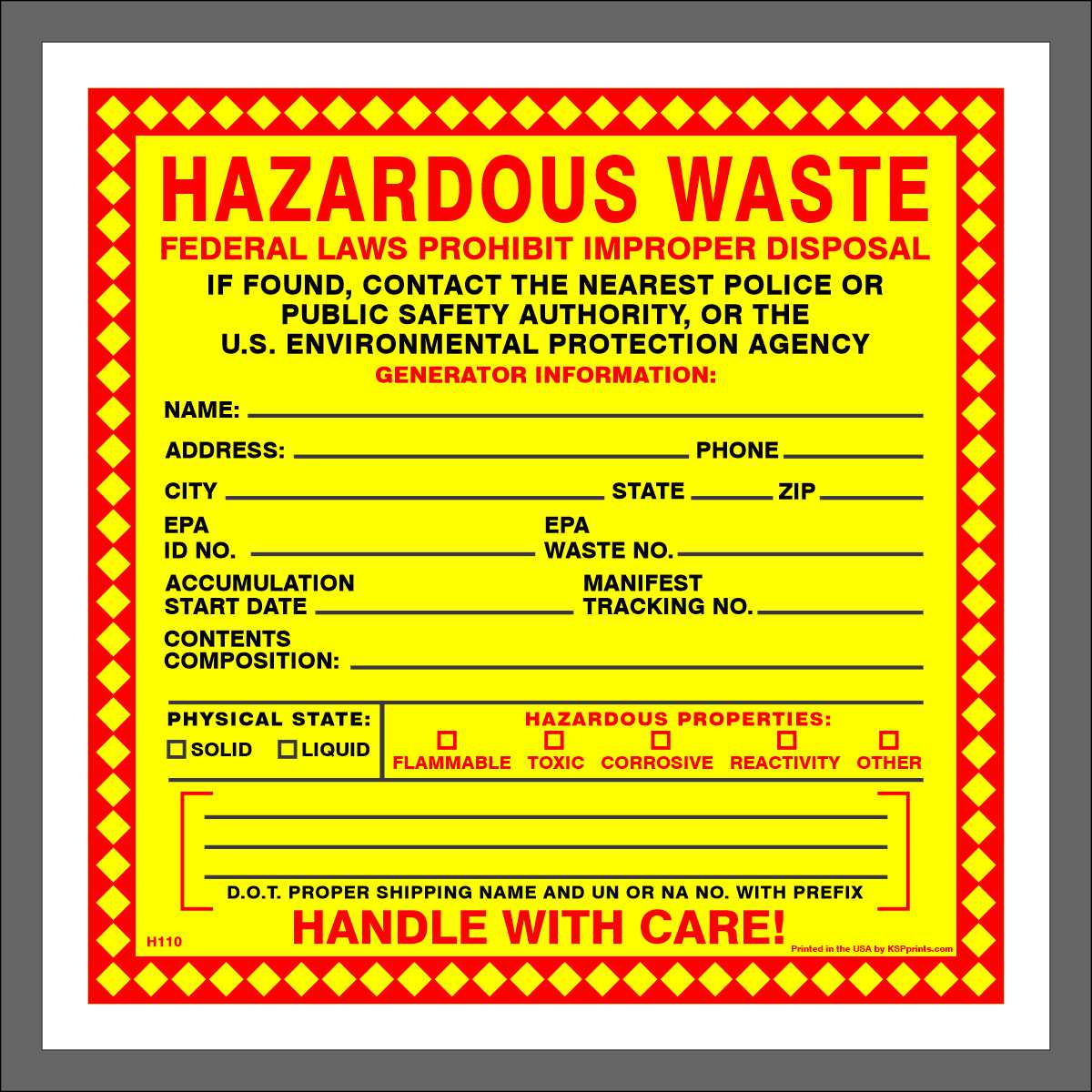 What Is A Hazardous Waste Label
