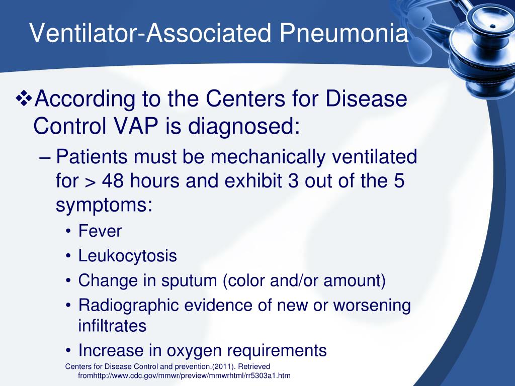 Hospital ventilator associated pneumonia