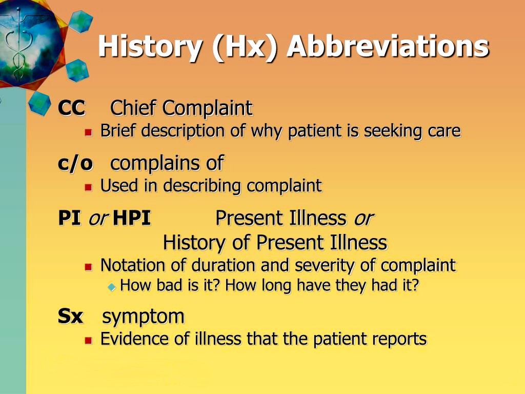 Hx And Other Medical Terminology Common Variations